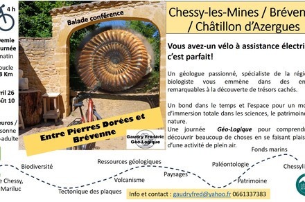 Balade géologique à vélo électrique entre pierres dorées et Brévenne